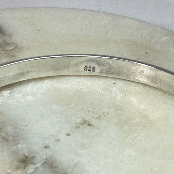 925 STERLING SILVER VINTAGE smooth shiny bangle bracelet - Picture 4 of 8